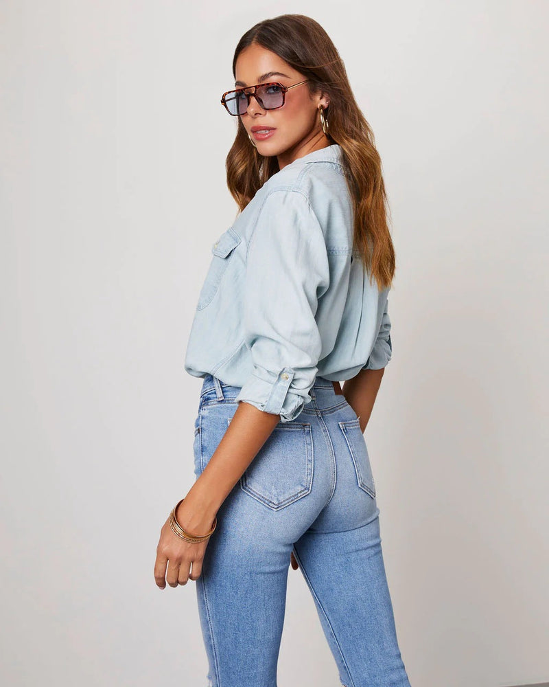 Camisa Feminina Jeans Alba