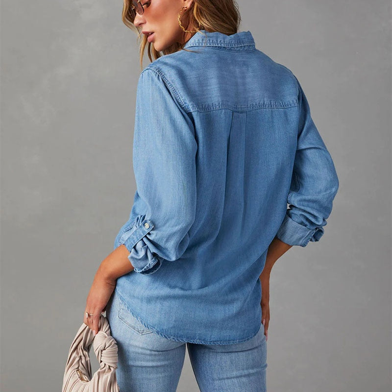 Camisa Feminina Jeans Alba