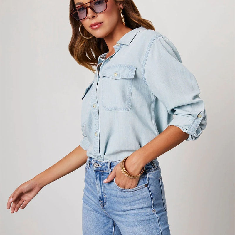 Camisa Feminina Jeans Alba